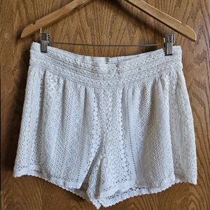 Maurices White Lace High Waist Women Shorts Large